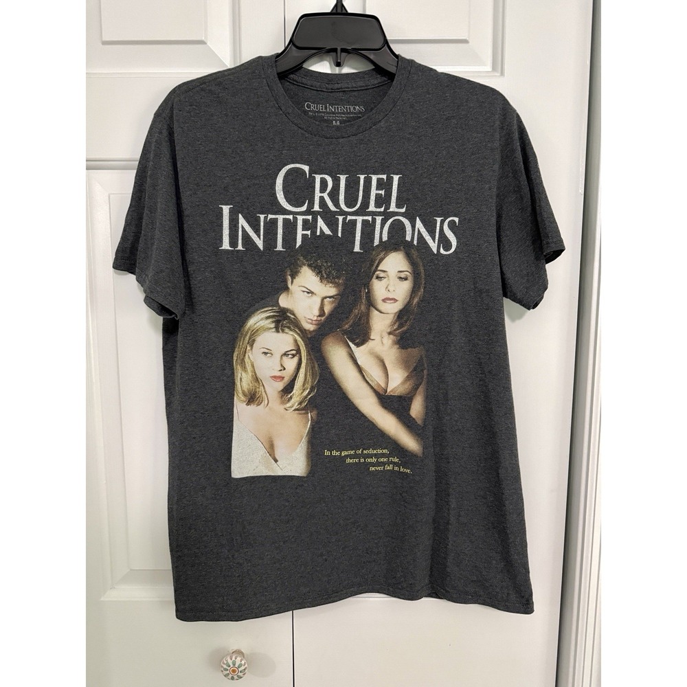 Cruel Intentions Y2K Movie Graphic T-Shirt Dark Rare Gray Women's M Short Sleeve